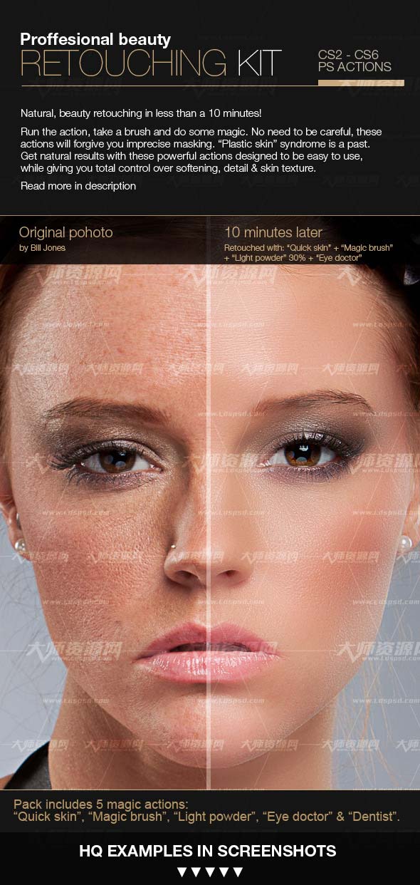 Professional Retouching Actions Kit,极品PS动作－磨皮润肤